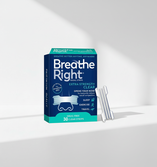 Breathe Right Nasal Strips with Minimalist Background